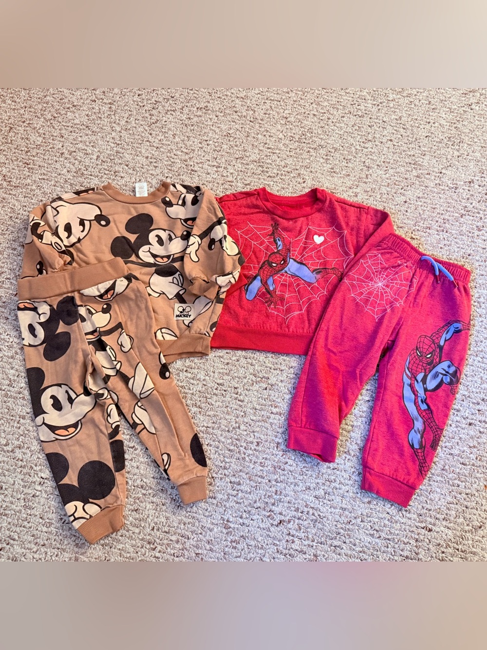 Boys 2T Spiderman Marvel Mickey Mouse Disney Set
